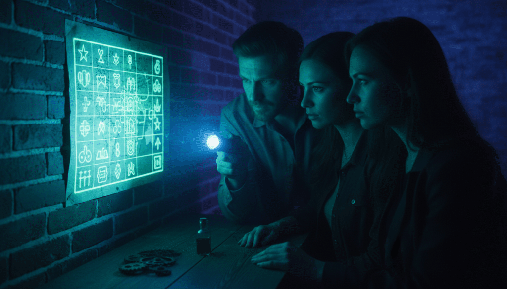 grupo de amigos resolviendo un escape room