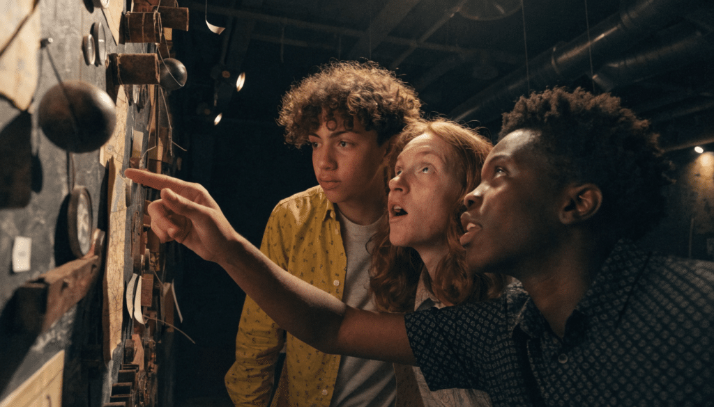 grupo de adolescentes resolviendo un escape room en Madrid