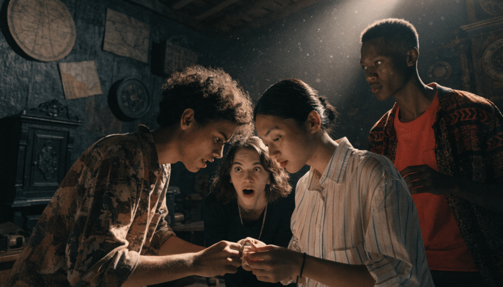 Grupo viviendo una experiencia inmersiva en un escape room en Madrid